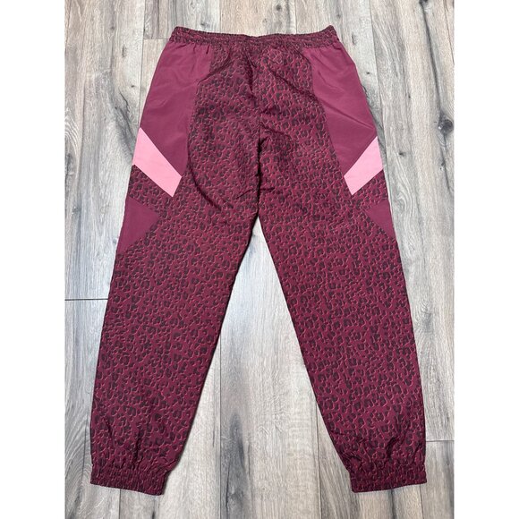 Puma Womens Burgundy Tailored For Sport Track Pants Lg Leopard Print Retro Elast - Picture 7 of 7